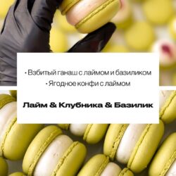 Макарон "Лайм - Клубника - Базилик" (sweetsbyalice)