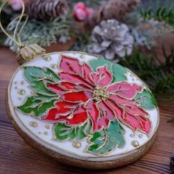 Витражный пряник с цветком на Новый Год (Виктория Назаренко)