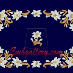 [Машинная вышивка] Дизайн «Лилии» набор для покровцов и воздухов [Embgallery]