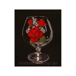 Дизайн машинной вышивки  Бокал с розами art0002 [Embroideryshop]